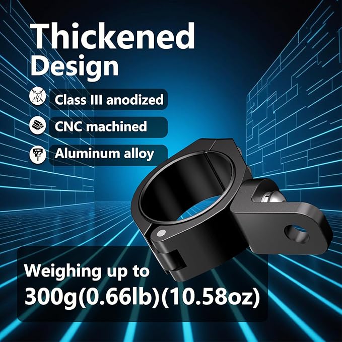 LOKTENWO Thicken Light Bar Mounts Fit 1.5''/1.75''/1.85''/2'' Roll Cage | 2PCS Heavy Duty CNC Aluminum UTV Whip Light Mount 360° Adjustable Light bar Mounting Bracket