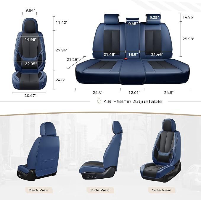 Coverado Car Seat Covers, Seat Covers for Cars, Waterproof Leather Auto Seat Protectors, Leather Car Seat Cushion, Car Interiors Accessories Universal Fit for Most Cars
