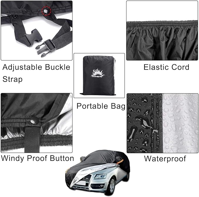UV Protection Car Cover Windproof Dustproof Scratch Resistant Outdoor Universal Full Car Covers for Hatchback