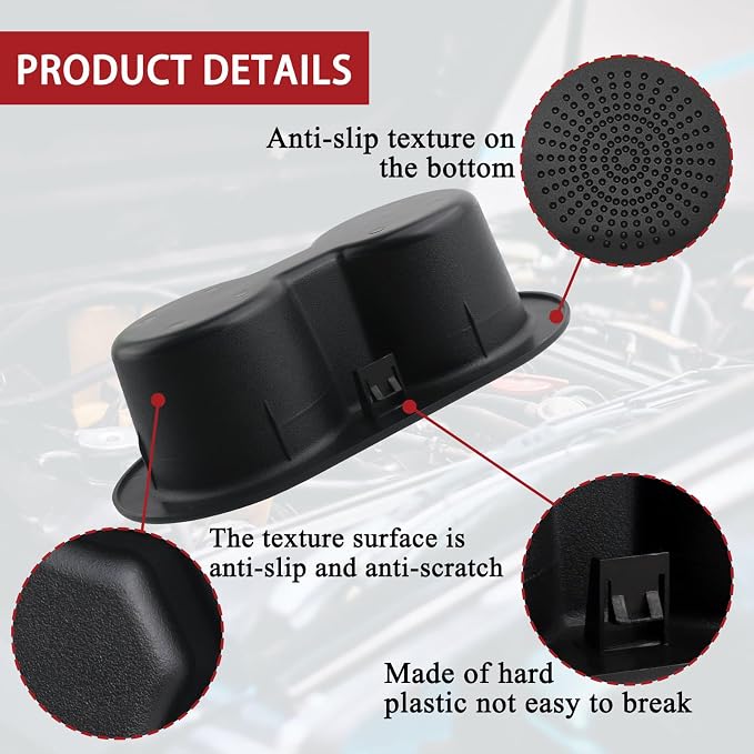Rear Seat Cup Holder,Compatible with 2005-2011 Dodge DAKOTA/2002-2019 Dodge Ram 1500 2500 3500 4500 5500 Replaces 5HD65DX9AC Back Dual Drink Cupholder
