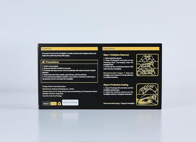 toretark Headlight Restoration Kit Wipes, 5-Min Fix, Restoring to Like-New Condition, Safe for OEM Lens, Headlight Restoration Wipes & Cleaning Wipes, Headlight Cleaner and Restorer Kit