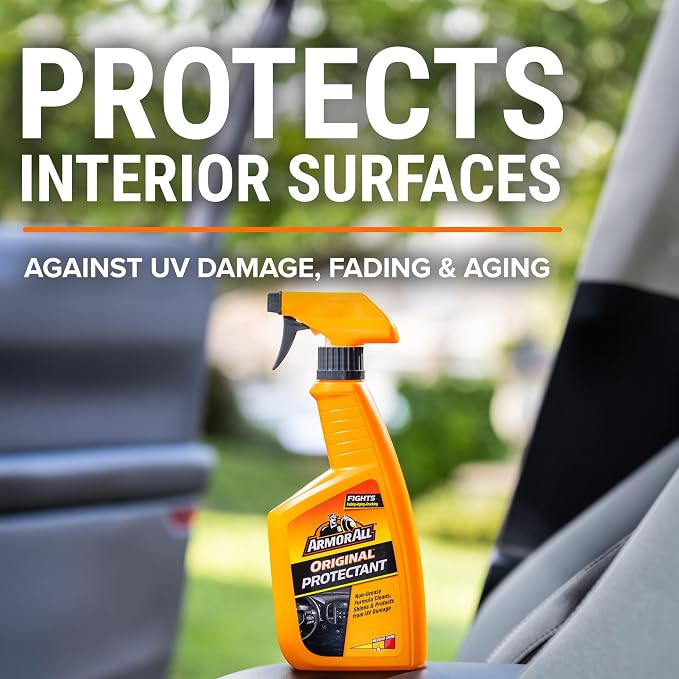 Armor All Streak-Free Original Protectant Spray, Car Interior Cleaner, 28oz | Car cleaning spray, dashboard cleaner for car interior safe on vinyl, rubber, plastic; apply with cloth, not for controls