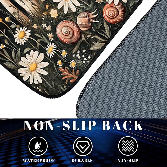 Mushroom Car Floor Mats Cottage Starry Garden Snail Butterfly Carpet Front Rear Carpets Mat Decorative Car Floor Carpets Non-Slip Auto Car Accessories Universal Fit for Car SUV Truck Van