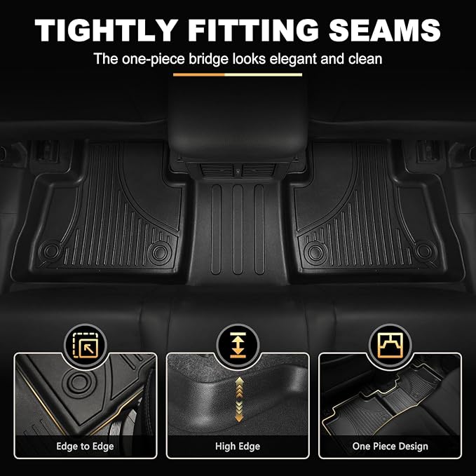 Floor Mats Fit for Mercedes-Benz C-Class C300 C43 AMG 2015-2021 Sedan Only | AOMSAZTO All Weather Custom Fit Floor Liners for 1st and 2nd Row, Black
