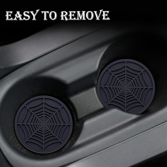 4PCS car Cup Holder Coasters, 2.75 Inch Universal Non-Slip Insert Water Bottle Holder Pads, Car Interior Accessories Sets (Black)