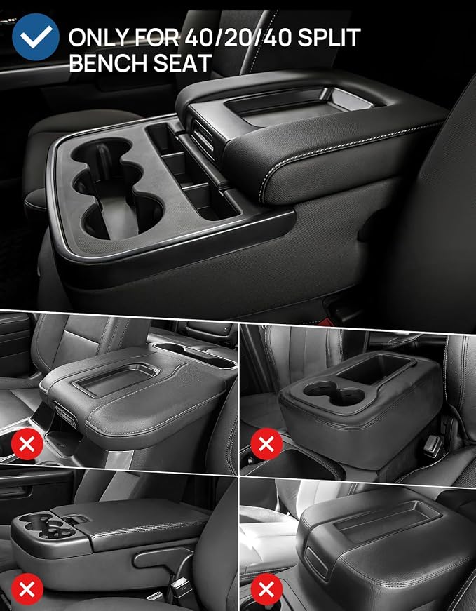 JOYTUTUS Center Console Cover Compatible with Silverado Sierra 2014 2015 2016 2017 2018 Jump Seat, Neoprene Arm Rest Armrest Cover for Car, Durable Middle Console Cover Replacement for Trucks