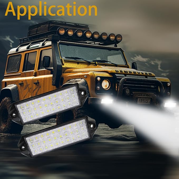 Flush Mount LED Lights Pods,7 Inch Slim 12V 24V 40W Tractor Bumper Backup Reverse Surface Off Road Driving Fog Work Flood Light Bar for Marrine,Jeep,4X4,Truck, ATV,UTV,Boat 2 Pack