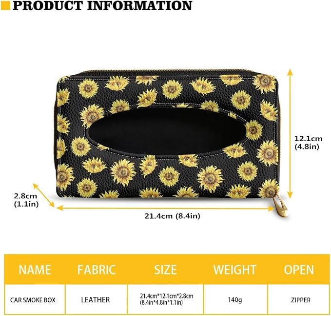 Sunflower Visor Tissue Holder Automotive Visor Tissue Box Holder Universal Napkin Holder for Car Home Offices Sun Visor Accessories