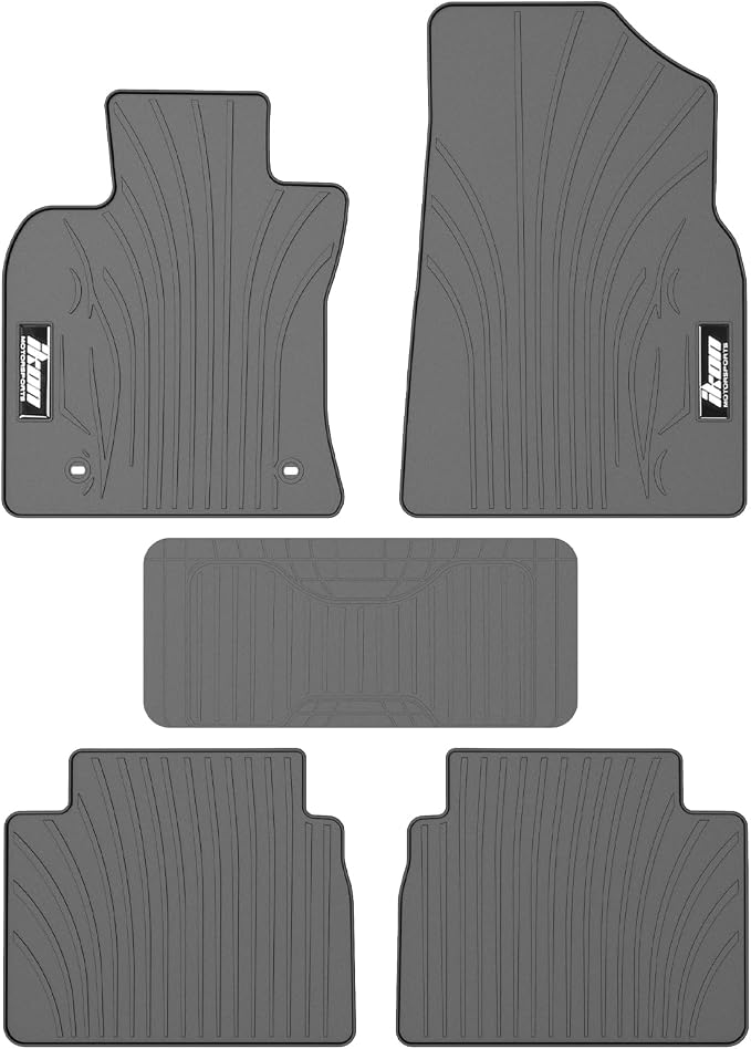 Fit 2018-2024 Toyota Camry Custom Fit Floor Mat IKON Style Gray/Grey | IKON MOTORSPORTS, Rubber Heavy Duty All Weather Car Front Rear Carpets Liner 5PC, 2019 2020 2021 2022