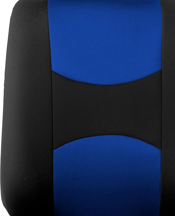 FH Group Car Seat Covers Front Set in Cloth-Car Seat Covers for Low Back Car Seats with Removable Headrest,Universal Fit,Automotive Seat Covers,Washable Car Seat Cover for SUV,Sedan, Van Blue