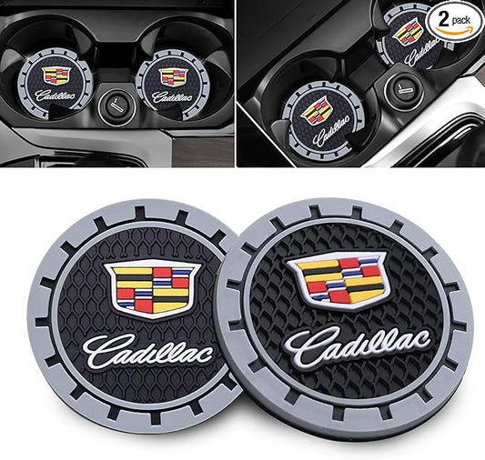Car Cup Holder Coaster for Cadillac Escalade CT4 CT5 CT6 ATS CTS SRX XT5 Recessed Silicone Cupholder Coaster Interior Accessories 2.75in 2Pack
