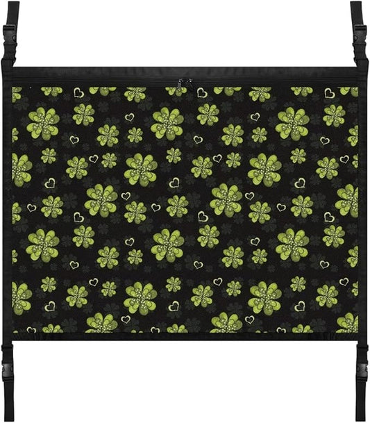 Dreaweet Clover Print Car Ceiling Cargo Net Organizer,Universal Car Pouch Mesh Ceiling Netting Storage Pocket,Car Interior Roof Cargo Net for SUV Truck Mini Van Camping Accessories
