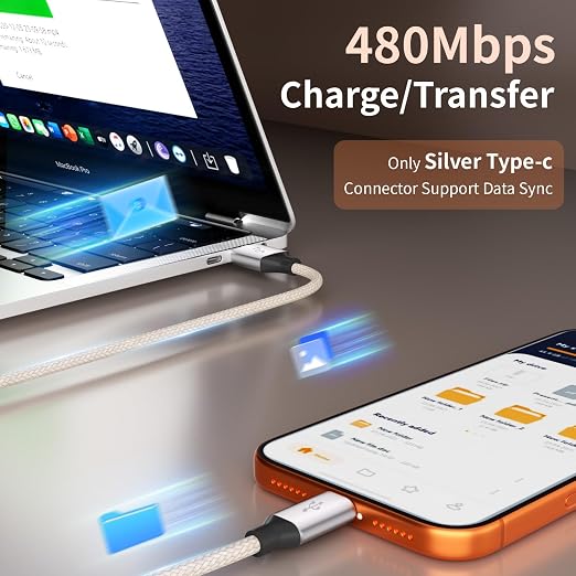 4 in 1 Multi Charging Cable, 2 Pack 6FT Charging Cords for Devices | Nylon Braided USB C Car Charger Cable with Dual USB-C, IP & Micro Ports, Long Travel Charging Cord for Cars