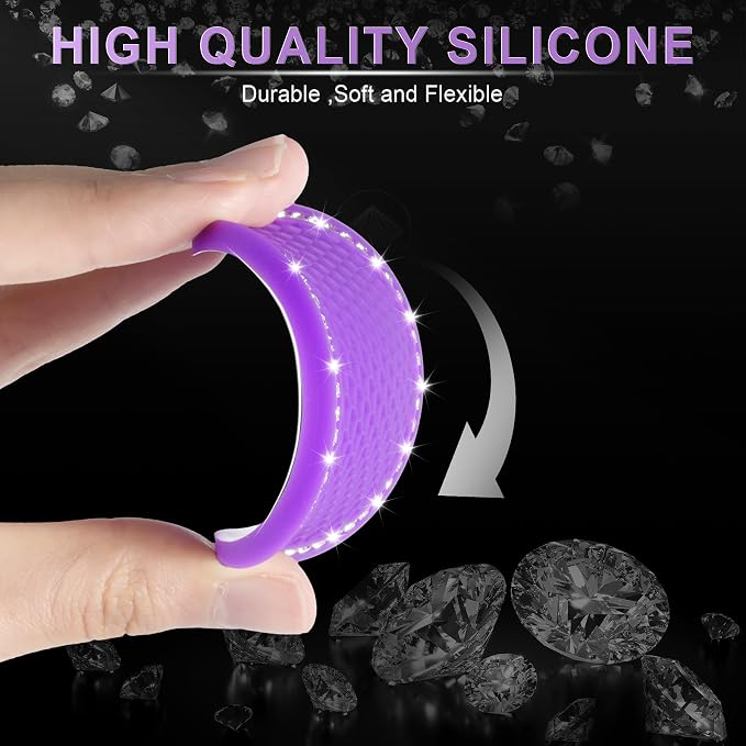 JUSTTOP Bling Cup Holder Coasters for Car,4PCS Universal Non-Slip Cup Holder,Rhinestone Decorative Coasters,Crystal Car Interior Accessories for Women(Purple)
