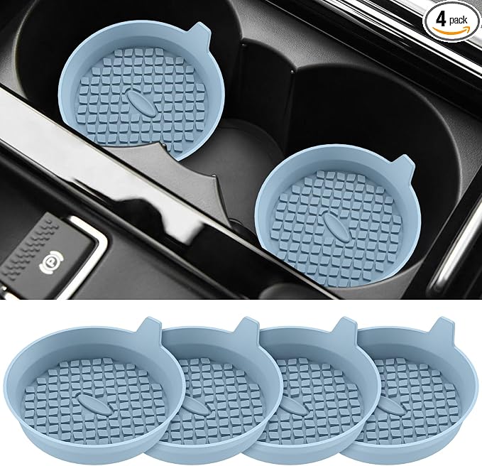 ME.FAN Car Cup Holder Coasters [4 Pack] Silicone Cups Mats, Automotive Universal Non-Slip Recessed Interior Accessories Ether