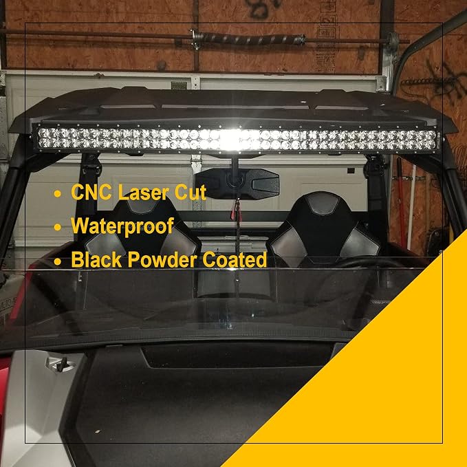 Dasen 42" LED Roof Light Bar Brackets Fit for Polaris General 2016-2026 | Windshield Roll Cage Light Mount, For Straight Curved Light