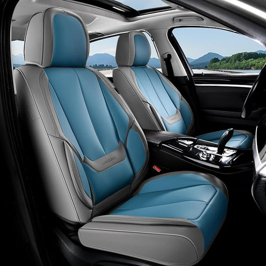Coverado Car Seat Covers, Seat Covers for Cars, Waterproof Leather Auto Seat Protectors, Leather Car Seat Cushion, Car Interiors Accessories Universal Fit for Most Cars