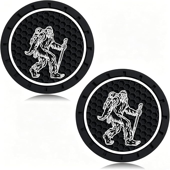 2Pcs 2.75 Inch Sasquatch Car Cup Holder Coaster Insert Tough Auto Sasquatch Bigfoot Car Accessories