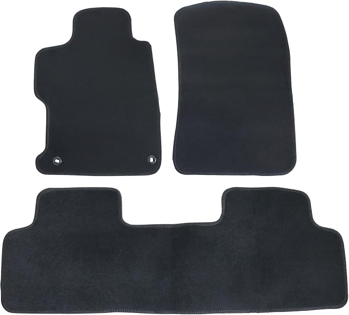 GXARTS 3PCS Front and Rear Velour Floor Mats Carpet Black Replacement Compatible with Honda Civic 2012 2013 2014 2015 Anti- Slip