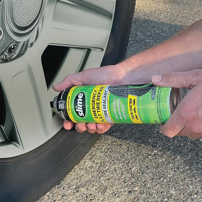 Slime 60187-6PK Flat Tire Puncture Repair Sealant, Emergency Repair for Highway Vehicles, Suitable for Cars/Trailers, Non-Toxic, eco-Friendly, 6 x 18oz