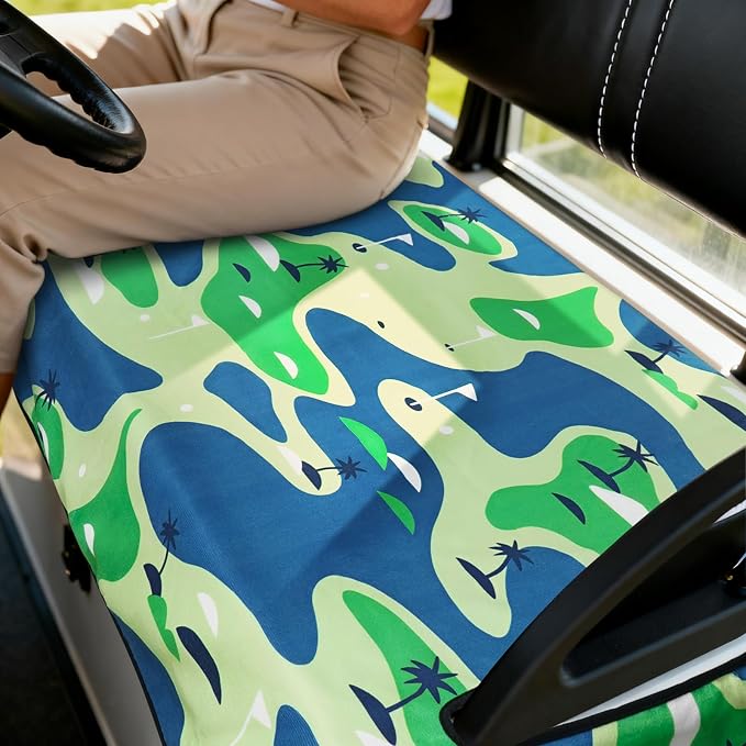 Golf Cart Seat Covers Club Car Golf Cart Accessories for Men Women Golf Carts Seat Towel Blanket 2-Seat Golf Cart Decorations