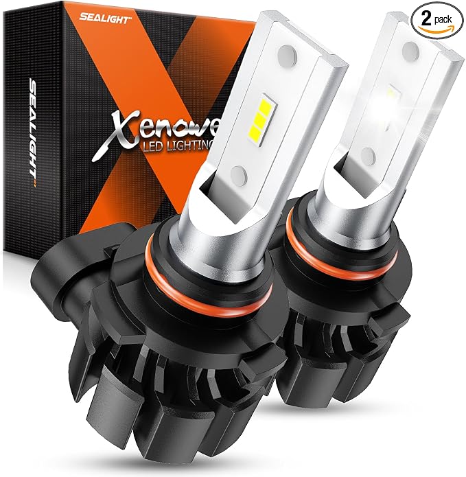 SEALIGHT 9006/HB4 LED Fog Light Bulbs, 600% High Bright 6500K Cool White Fog Lights, 50000HRS Lifespan Replacement 9006 Fog Light Bulbs Non-Polarity, Pack of 2