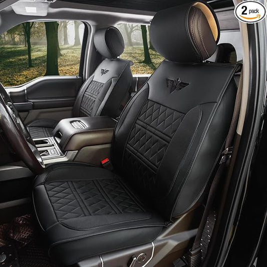 LPI Truck Heavy Duty Premium Truck Seat Covers for Front Seats, For Full-Size Truck SUV, Padded Seat Cover with Bottom Wrap-around, Front Seat Protector; Front & Rear Storage Pockets, Waterproof, 2 pc
