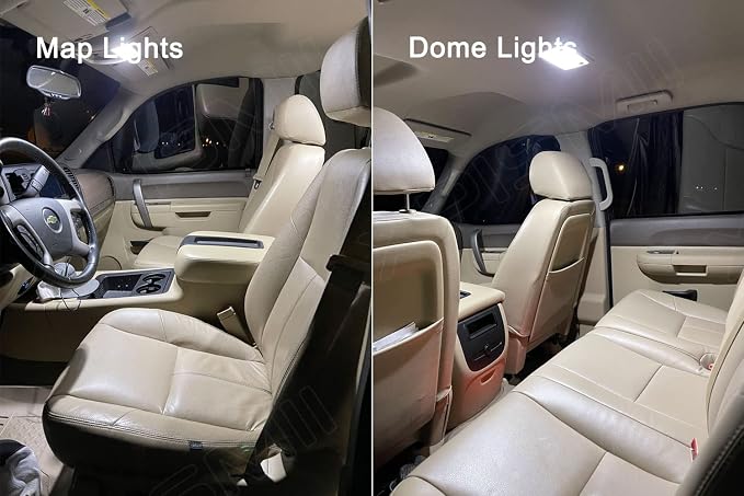 Xpismii 12 Piece 6000K White Interior LED Light Kit Package Replacement for Chevy Chevrolet Silverado/GMC Sierra 1999 2000 2001 2002 2003 2004 2005 2006, with Placement Diagram and Install Tool