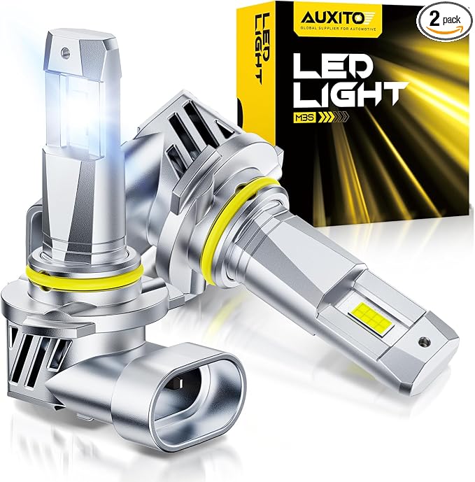 AUXITO 9005 HB3 LED Bulbs, 50000LM Ultra-Bright, Plug N Play, 50000Hrs Long Lifespan, No Flicker, 99% Compatibility, Pack of 2