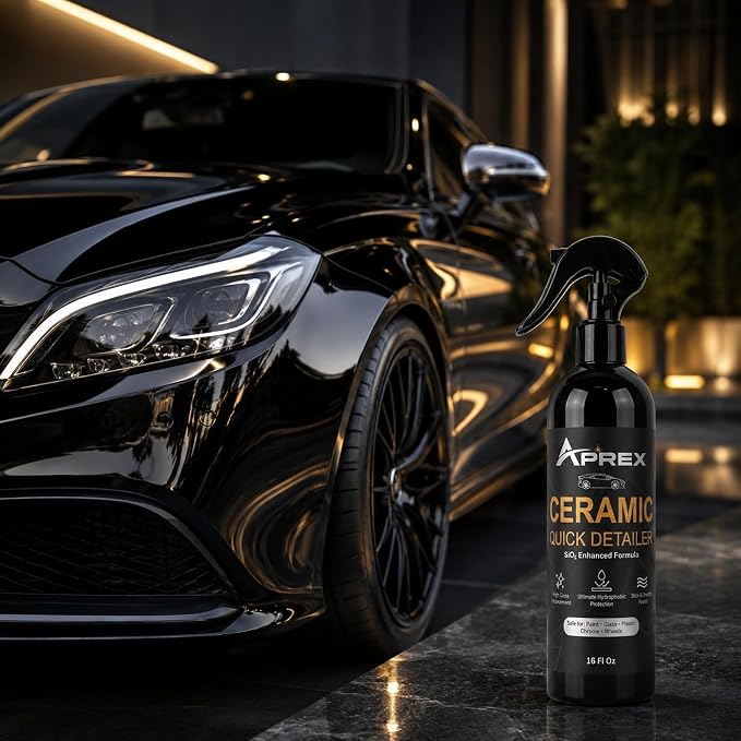 Ceramic Coating Spray for Cars - SiO2 Quick Detailer Ceramic Spray, Hydrophobic Waterless Car Wax, Streak-Free High Gloss Paint Protection, Safe for Coated & Wrapped Vehicles, 16 oz
