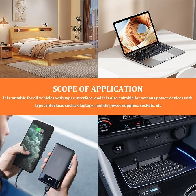 2 PCS USB Type C LED Ambient Light, Adjustable Brightness 8 Color RGB LED Interior Lighting, Universal Car Interior Accessories Mini USB Night Atmosphere Lamp for Car Home Decoration