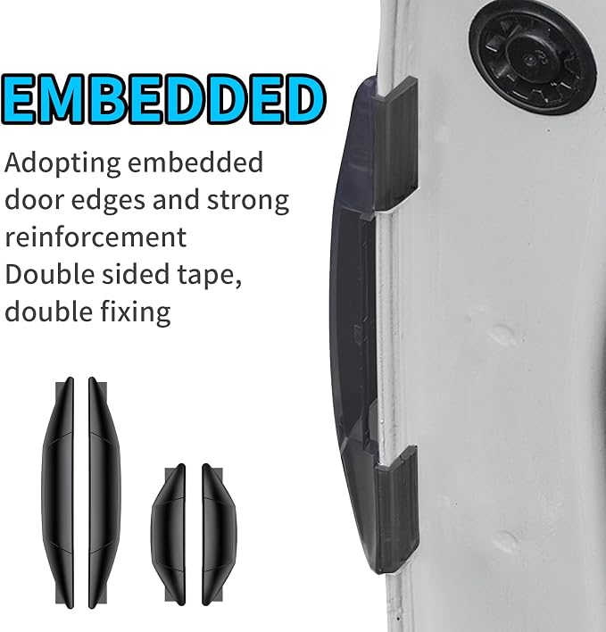 Auto Door Side Edge Protection Guard,4 Pcs Car Door Anti-Collision Strip, Self-Adhesive Anti-Scratch Collision Protector Trim Sticker for Most Car Truck (Black)