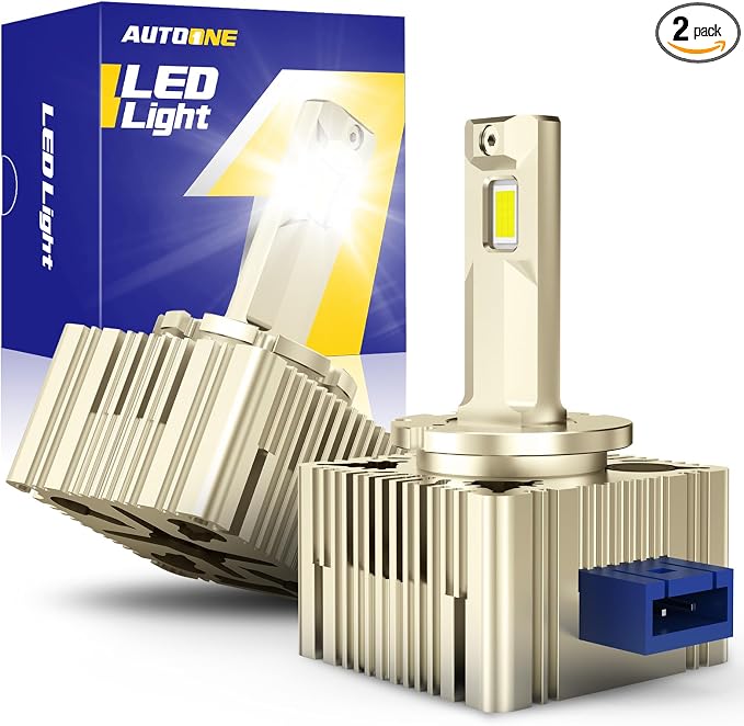 AUTOONE 2026 Upgraded D3S D3R Bulb, 70000LM 1400% Brighter, 6000K Diamond White High Low Beam D3S D3R Bulb, 120W 66340 42403 42302 Xenon Original Replacement, Easy installation, UV Resistant