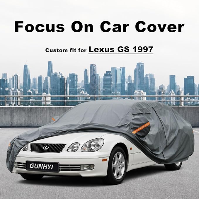 GUNHYI Premium Car Cover Custom Fit GS(1998-2010), 16 Layers Heavy Duty Car Cover Waterproof All Weather with Zipper Door for Sun Rain Snow Dust Uv Protection