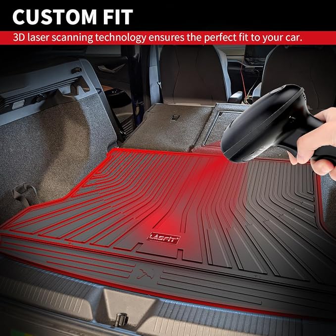 LASFIT 3D Custom Fit Trunk Cargo Mat for Volkswagen VW2018-2024(Fit 5 Seats), All Weather Protection Premium TPE Trunk Mat Trunk Liner Trunk Tray Cargo Liner, Easy to Clean