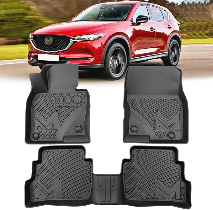 TPE Automotive Floor Mats Custom for 2017-2025 Mazda CX-5 CX5, All Weather Cover Protection Waterproof Black Floor Liner Front & Rear Row Full Set Car Mats, 3PCS