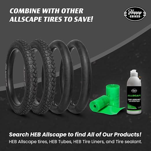 HEB Allscape Tire and Tube Sealant Puncture Repair Sealant, 2-in-1, Premium, Prevent and Repair, Suitable for Bike Tires and Tubes, Eco-Friendly, 13oz Bottle