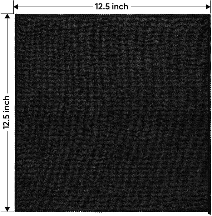 HOMEXCEL Black Microfiber Cleaning Cloth 200 Pack, 11.5 x 11.5 inch Bulk Shop Towels | Reusable Cleaning Rags for Cars, Kitchen, Window, Garage and House, Ultra Absorbent, Lint Free, Streak Free