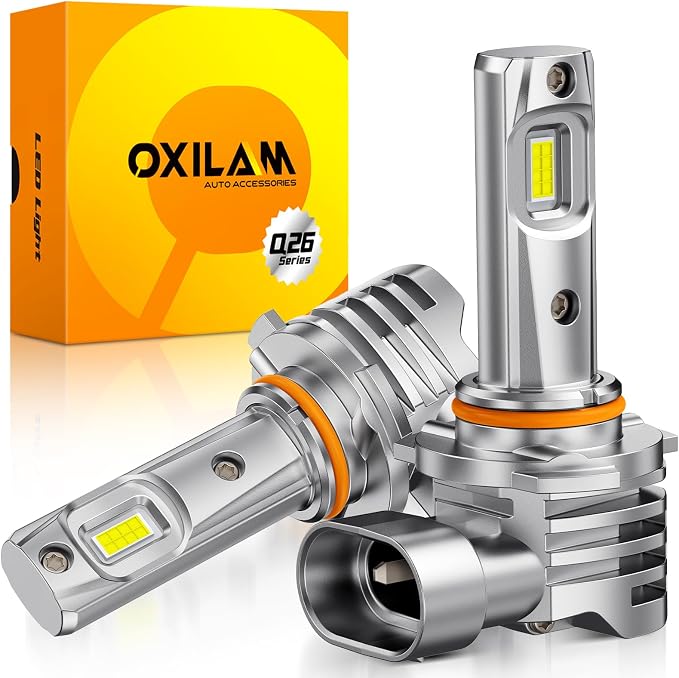 OXILAM H10 9145 LED Fog Light Bulbs or DRL, 6500K Ultra White 1500% Increased Brightness, Precision 1:1 Mini Design, Simple Plug Play Installation, 99% Vehicles Supported, Pack of 2