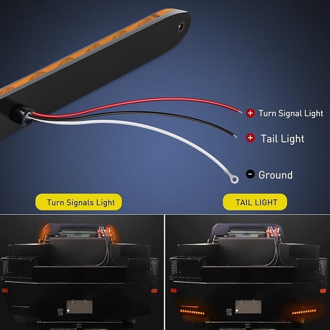 Nilight 16" Trailer Marker ID Bar 2PCS 11 LED Amber Turn Signals Tail Light | DOT Compliant IP65 Waterproof For Truck Trailers Cargo Carriers Identification Lighting Strip