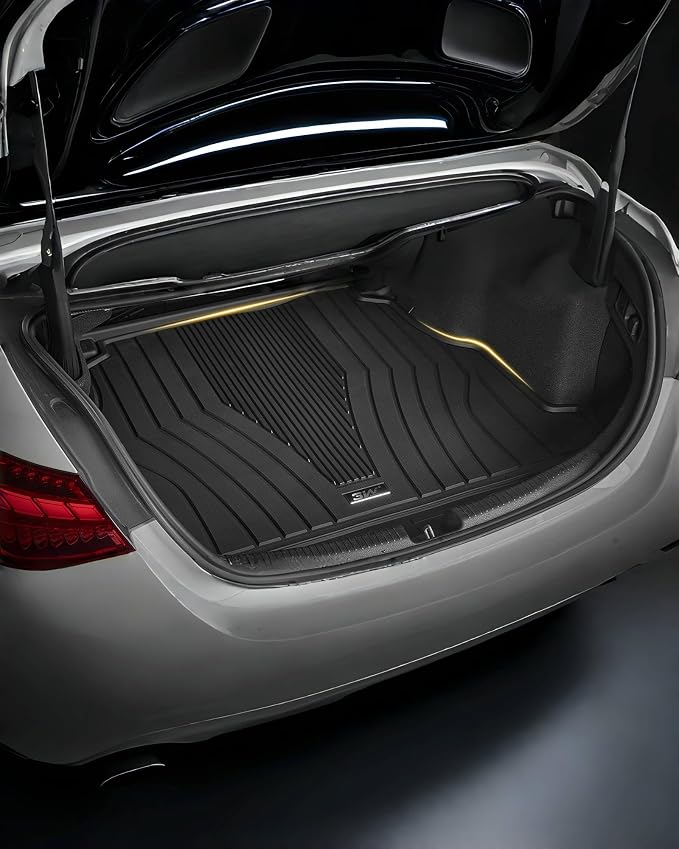3W Floor Mats and Cargo Liner Compatible for Mercedes Benz GLC 2016-2022, TPE All Weather Custom Fit GLC300/GLC350e/GLC43 AMG/GLC63 AMG/GLC63 AMG S Car Mats and Trunk Liner(Not Fit Coupe)