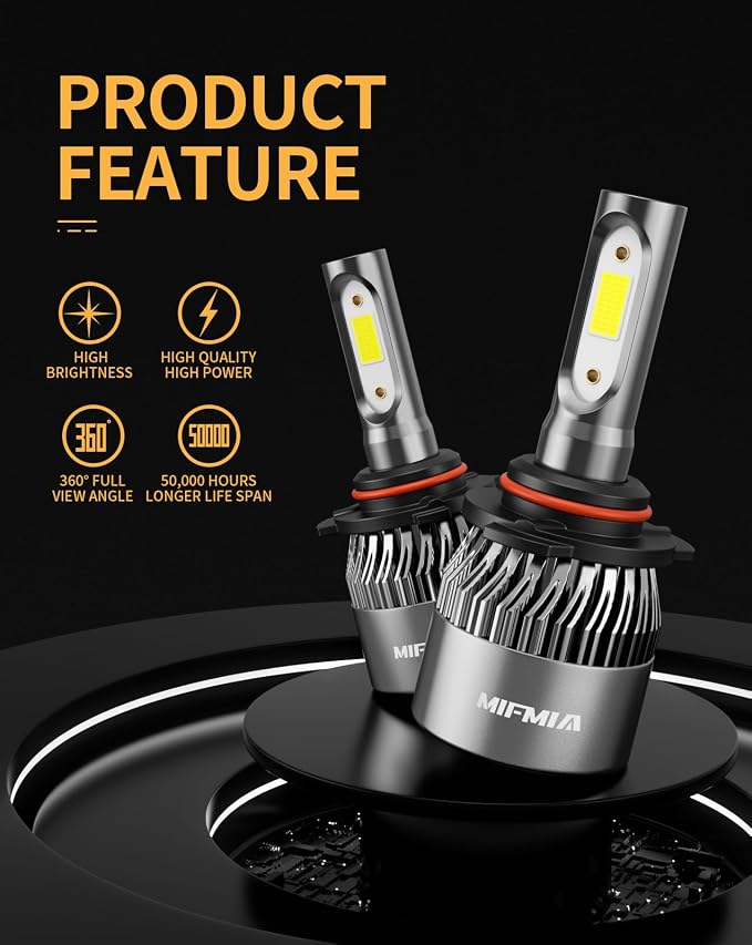 𝖧𝟣𝟣 𝟫𝟢𝟢𝟧 Bulbs Combo, 80000LM 800% Brighter, Backup 𝖧𝖡𝟥 𝖧𝟪 𝖧𝟫 Bulb 6500K Cool White Plug and Play IP68 Waterproof Interior Off-Road Fog Lights, Pack of 4