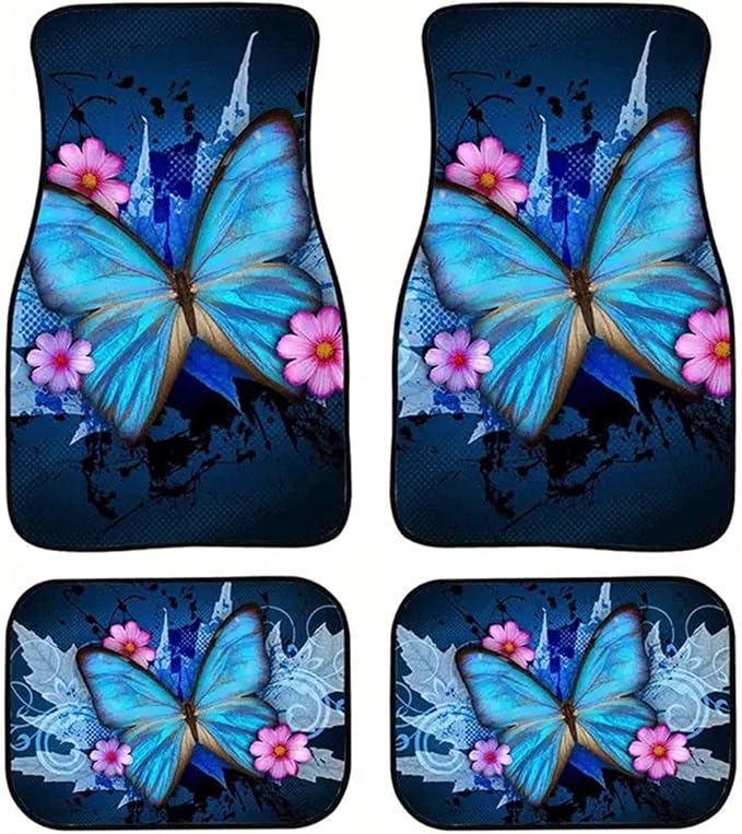 Car Floor Mats Non-Slip Automotive Floor Mats All-Weather Front Rear Car Floor Foot Mat Sets of 4 Pieces Foot Mats Rugs Carpet for Car Trucks SUV Sedans (NO.11)