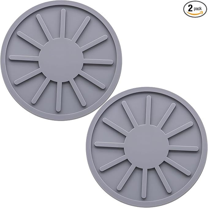 2-Piece Non-Slip Car Cup Holder Coaster – 2.75 Inch Auto Insert, Universal Fit for Cars & SUVs – Durable & Easy to Clean Drink Mat (Gray)