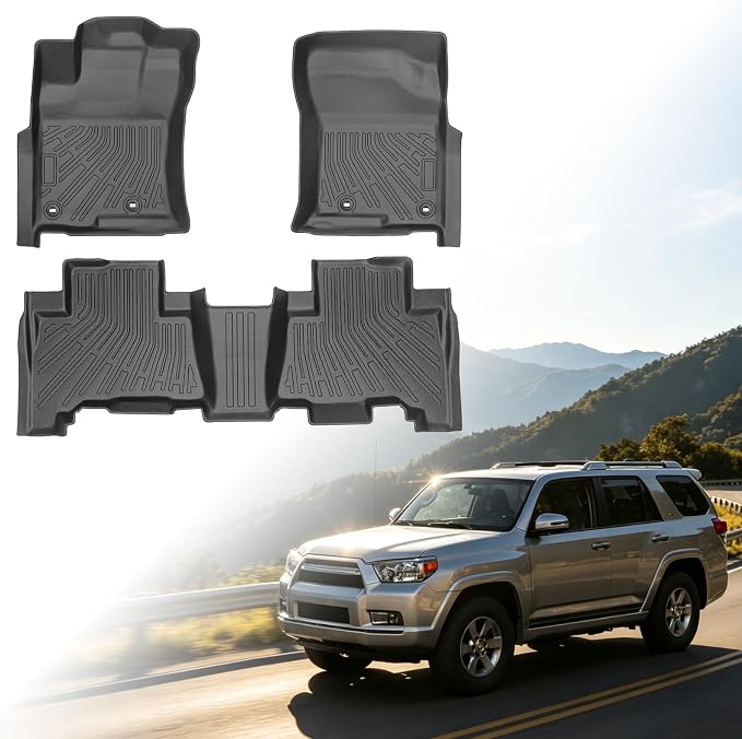 Floor Mats for Toyota 4Runner SR5 | Limited 2010 2011 2012(ONLY 5 Seats) | Floor Mats for Lexus GX460 2010-2013, Front & Rear Row TPE Non-Slip Waterproof Summer Winter, 5th gen 4runner Floor Mat