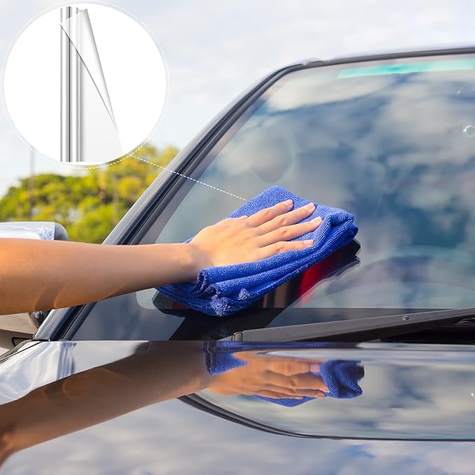 Tallew 12 x 120 Inches Paint Protection Film for Cars Clear Vinyl Wrap for Headlight Bumper Door Handle Bike Frame Mirror
