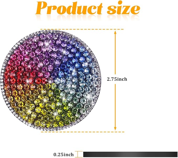Bling Car Cup Holder Coaster, 2PCS 2.75 Inch Crystal Rhinestone Anti Slip Vehicle Drink Cup Mat for Women Girls, Auto Interior Embedded in Ornaments. Universal for SUV RV Truck (Sector)