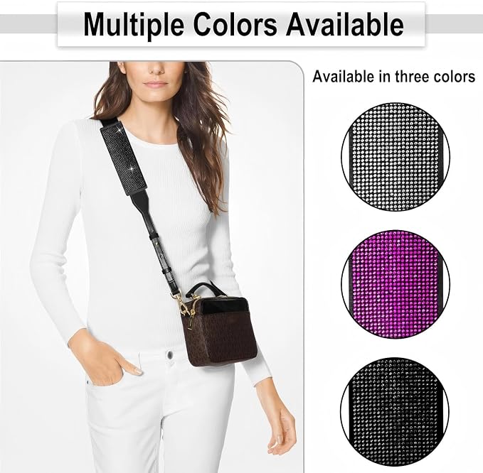 ecocstm 2 PCS Bling Car Seat Belt Shoulder Pads, Bling Seat Belt Covers with Bling Rhinestones, Car Accessories Seatbelt Strap Pad with Crystal Diamond for Car, Truck, SUV (Black Diamond)