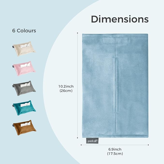 pack all Car Tissue Holder, Premium Microsuede Sun Visor Napkin Dispenser, Wipes Case for Backseat, Vehicle Accessories (Light Blue)
