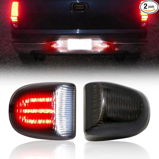 License Plate Light for Silverado & Sierra 1500 2500 3500 HD 6000K LED | Tag Lights for Avalanche/Tahoe/Suburban/Traverse/Yukon/Yukon XL/Escalade&ESV/EXT Pickup Red Tube Tag Lamp